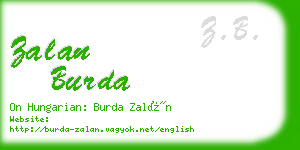 zalan burda business card